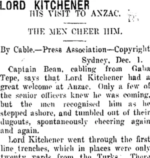 LORD KITCHENER. (Taranaki Daily News 2-12-1915)