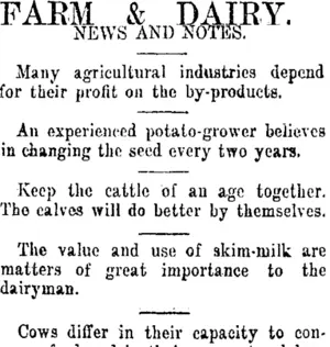 FARM & DAIRY. (Taranaki Daily News 18-12-1915)