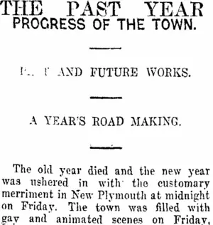 THE PAST YEAR. (Taranaki Daily News 3-1-1916)