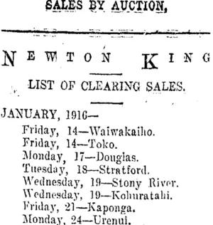 Page 8 Advertisements Column 5 (Taranaki Daily News 13-1-1916)