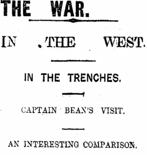 THE WAR. (Taranaki Daily News 25-1-1916)