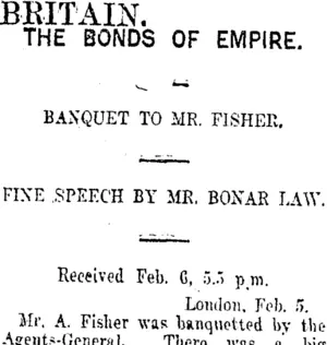 BRITAIN. (Taranaki Daily News 7-2-1916)