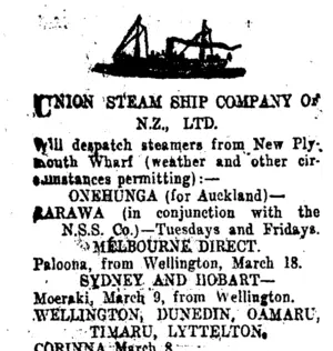 Page 2 Advertisements Column 1 (Taranaki Daily News 8-3-1916)