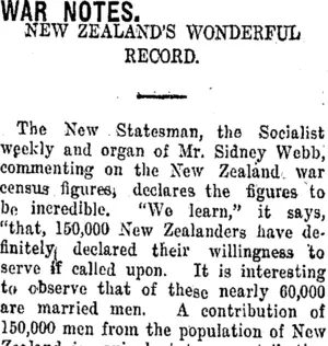 WAR NOTES. (Taranaki Daily News 4-4-1916)