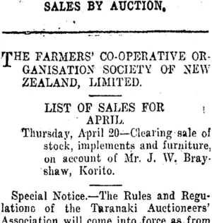 Page 8 Advertisements Column 3 (Taranaki Daily News 4-4-1916)