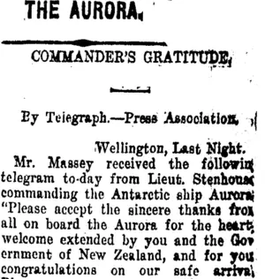 THE AURORA. (Taranaki Daily News 5-4-1916)