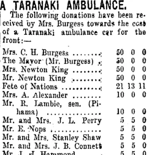 A TARANAKI AMBULANCE. (Taranaki Daily News 5-4-1916)