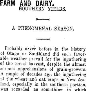 FARM AND DAIRY. (Taranaki Daily News 7-4-1916)