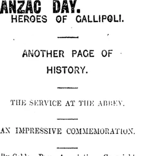 ANZAC DAY. (Taranaki Daily News 26-4-1916)