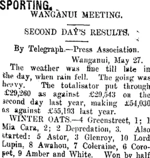 SPORTING. (Taranaki Daily News 29-5-1916)