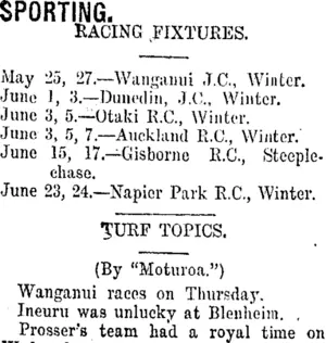 SPORTING. (Taranaki Daily News 20-5-1916)