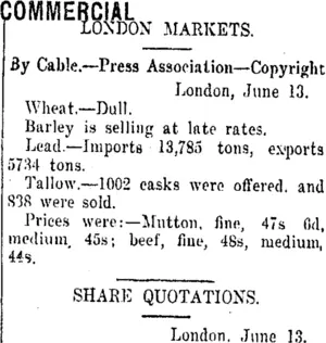 COMMERCIAL. (Taranaki Daily News 16-6-1916)