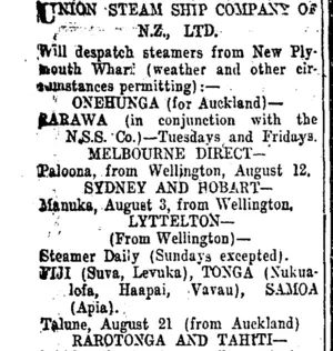 Page 2 Advertisements Column 1 (Taranaki Daily News 1-8-1916)