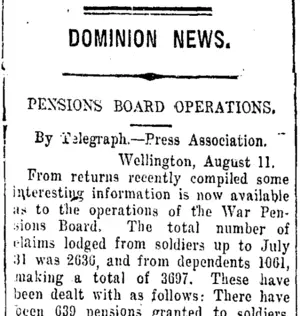 DOMINION NEWS. (Taranaki Daily News 14-8-1916)