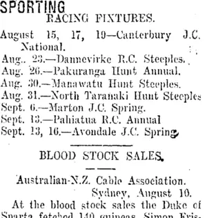 SPORTING. (Taranaki Daily News 12-8-1916)