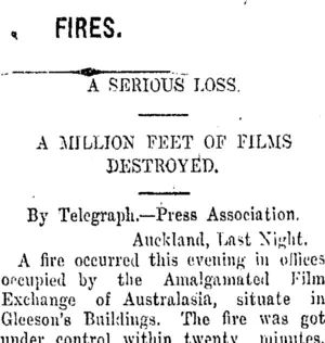 FIRES. (Taranaki Daily News 7-2-1917)