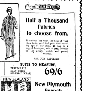 Page 7 Advertisements Column 6 (Taranaki Daily News 2-3-1917)