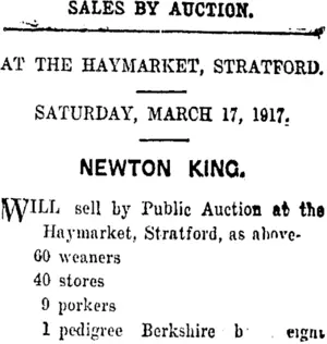 Page 8 Advertisements Column 7 (Taranaki Daily News 17-3-1917)