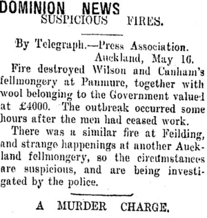 DOMINION NEWS. (Taranaki Daily News 17-5-1917)