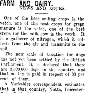 FARM AND DAIRY. (Taranaki Daily News 18-7-1917)