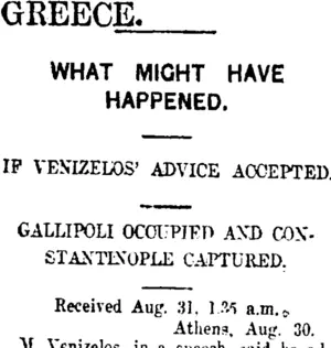 GREECE. (Taranaki Daily News 31-8-1917)