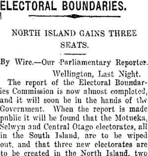ELECTORAL BOUNDARIES. (Taranaki Daily News 4-10-1917)