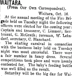 WAITARA. (Taranaki Daily News 19-10-1917)