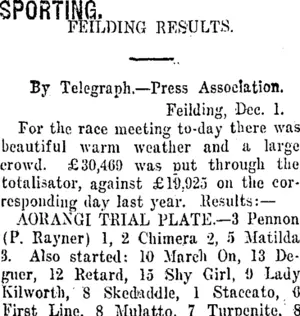 SPORTING. (Taranaki Daily News 3-12-1917)