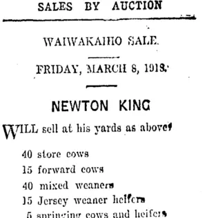 Page 8 Advertisements Column 6 (Taranaki Daily News 6-3-1918)
