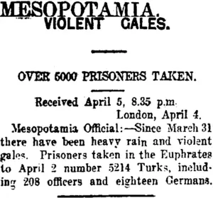 MESOPOTAMIA. (Taranaki Daily News 6-4-1918)