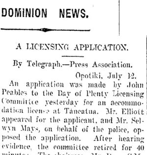 DOMINION NEWS. (Taranaki Daily News 13-7-1918)