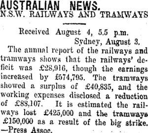 AUSTRALIAN NEWS. (Taranaki Daily News 5-8-1918)
