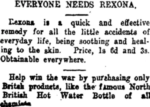 Page 5 Advertisements Column 2 (Taranaki Daily News 5-8-1918)