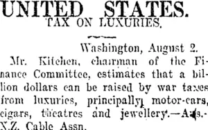 UNITED STATES. (Taranaki Daily News 5-8-1918)