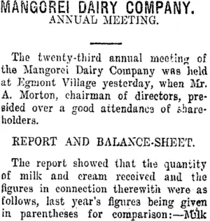 MANGOREI DAIRY COMPANY. (Taranaki Daily News 10-8-1918)