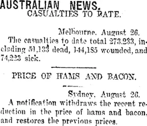 AUSTRALIAN NEWS. (Taranaki Daily News 27-8-1918)