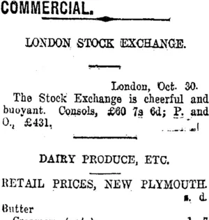 COMMERCIAL. (Taranaki Daily News 1-11-1918)
