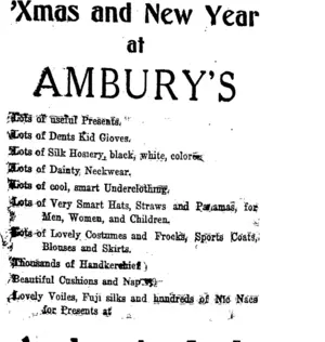 Page 6 Advertisements Column 1 (Taranaki Daily News 10-1-1919)