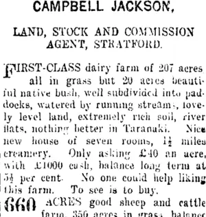 Page 3 Advertisements Column 5 (Taranaki Daily News 5-3-1919)