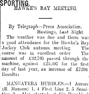 SPORTING. (Taranaki Daily News 3-4-1919)