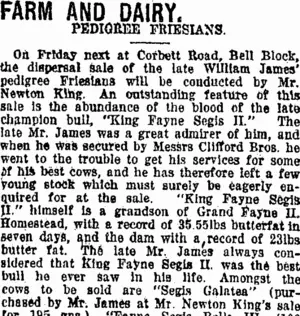 FARM AND DAIRY. (Taranaki Daily News 3-5-1919)