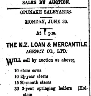 Page 8 Advertisements Column 1 (Taranaki Daily News 28-6-1919)