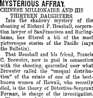 MYSTERIOUS AFFRAY. (Taranaki Daily News 5-7-1919)