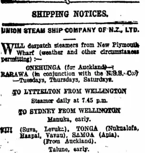 Page 2 Advertisements Column 1 (Taranaki Daily News 21-7-1919)