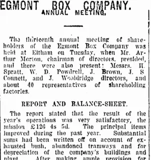 EGMONT BOX COMPANY. (Taranaki Daily News 27-8-1919)