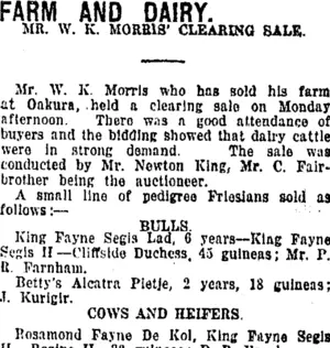 FARM AND DAIRY. (Taranaki Daily News 10-9-1919)