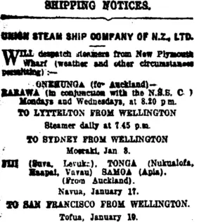 Page 2 Advertisements Column 1 (Taranaki Daily News 6-1-1920)