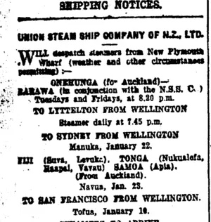 Page 2 Advertisements Column 1 (Taranaki Daily News 10-1-1920)