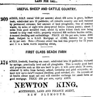 Page 3 Advertisements Column 1 (Taranaki Daily News 22-1-1920)