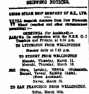 Page 2 Advertisements Column 1 (Taranaki Daily News 6-3-1920)